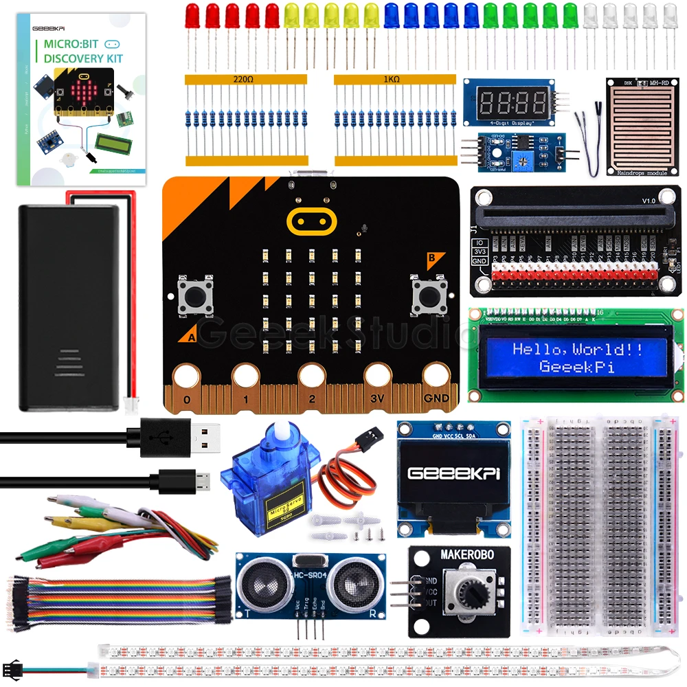 BBC Micro:Bit V2 Ultimate Starter Kit, programación, codificación para niños adolescentes Discovery Kit