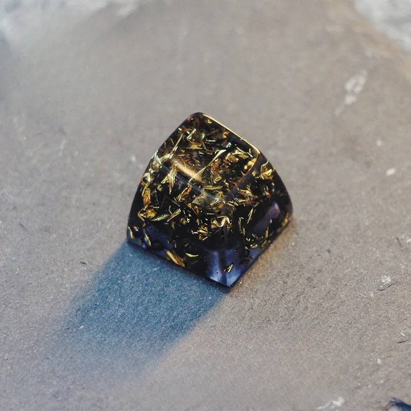 Teclas de resina negra y dorada para teclado mecánico MX, accesorio personalizado hecho a mano, transmisión de luz, perfil SA/OEM, regalos - imagen 4