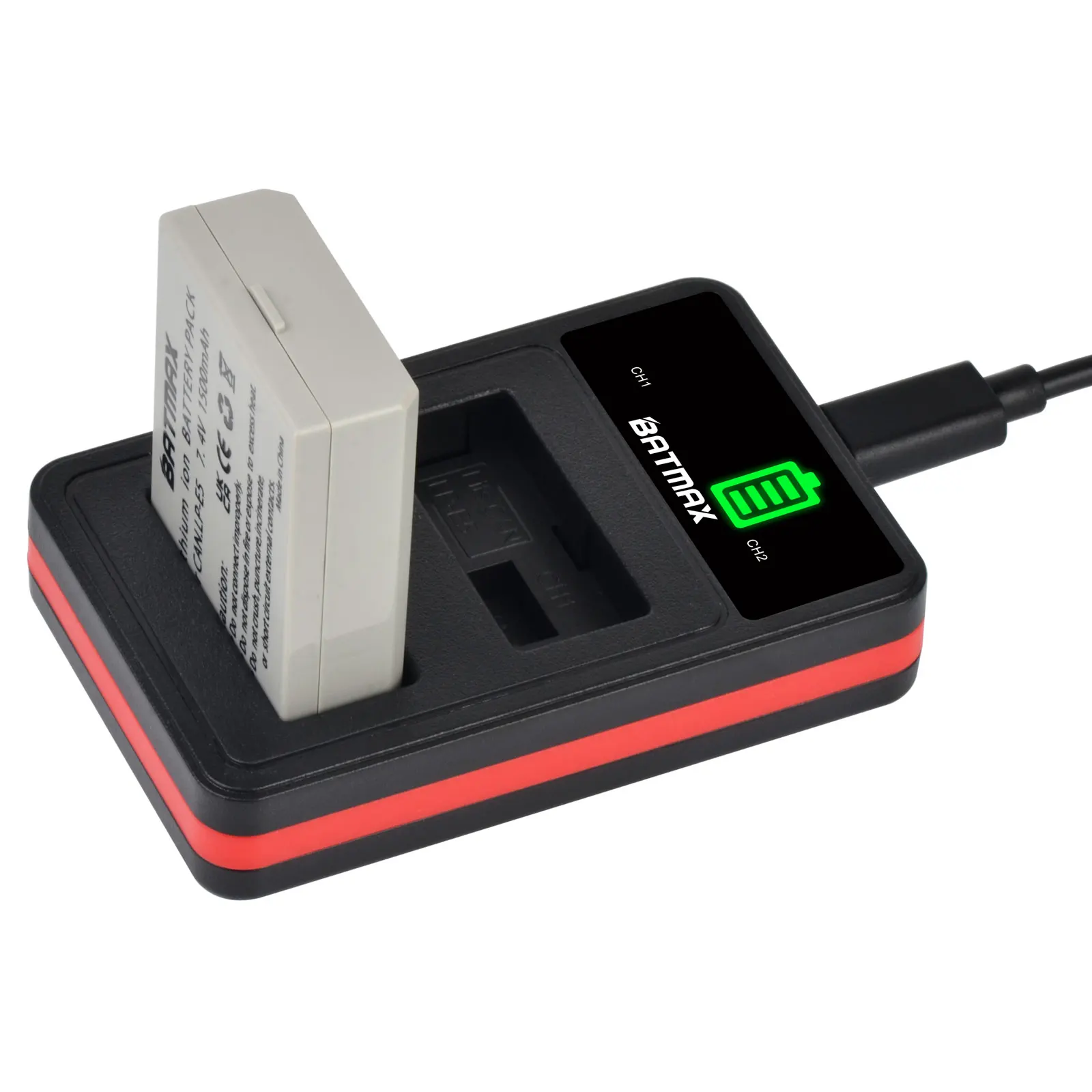 Batmax-Batería de LP-E5 para cámara, cargador Dual LED de 1500mAh para Canon 450D 500D 1000D Kiss X2 X3 F Rebel XS XSi T1i - imagen 5