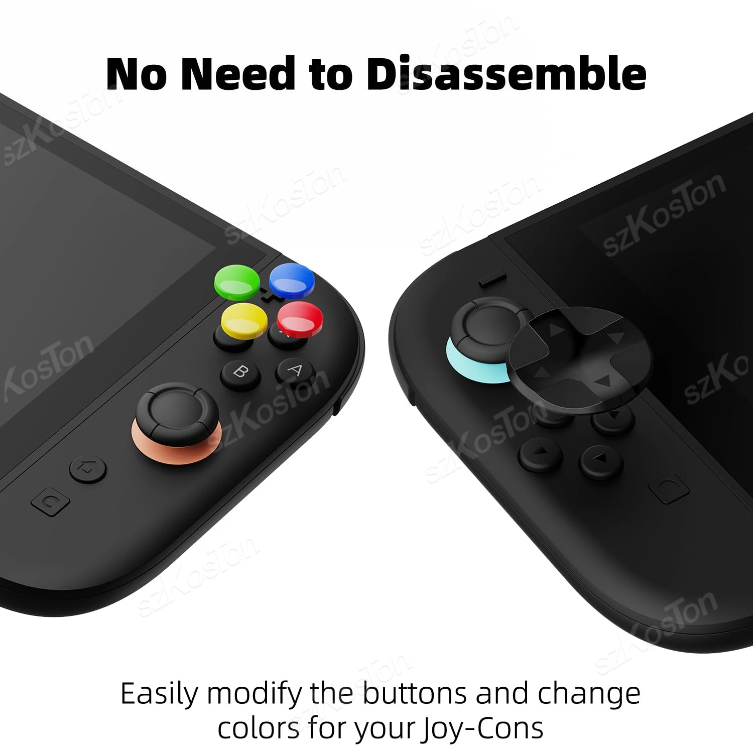 Juego de tapas de botón D-Pad para controlador Joy-Con Switch 2, cubierta de botón direccional y A/B/X/Y para accesorios de consola de juegos Switch2 - imagen 2