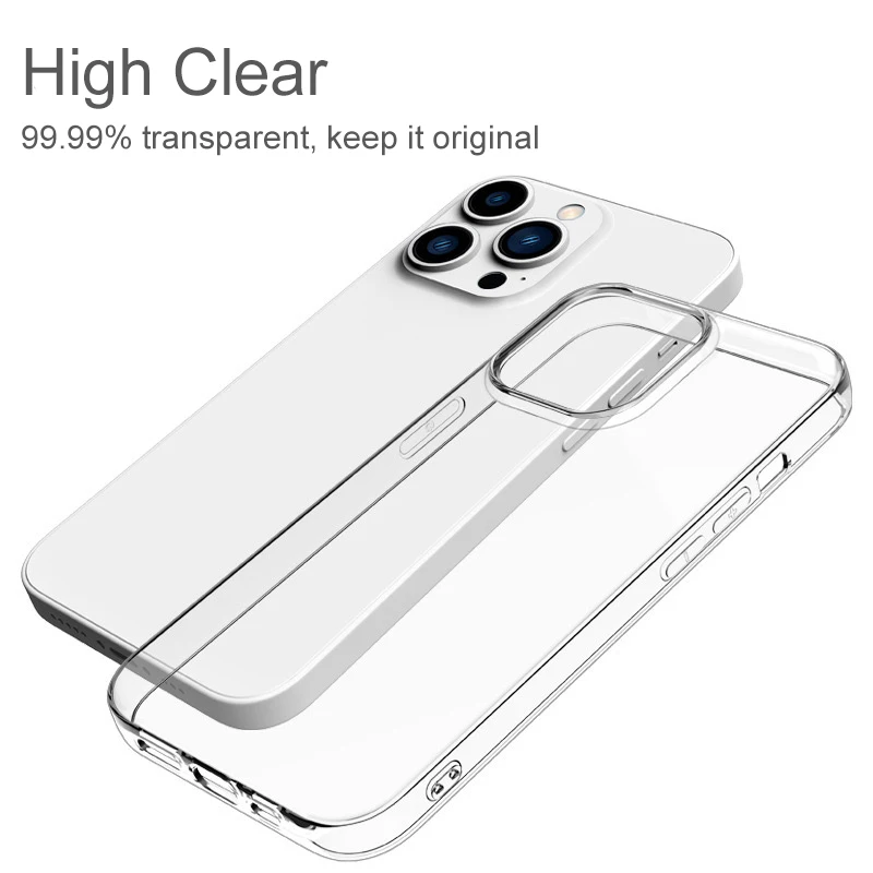 Funda de silicona transparente ultrafina para iPhone, carcasa trasera para modelos 16, 15, 14, 13, 12, 11 Pro, Xs Max, Mini, XR, X, 7, 8, 6 s Plus, 6 SE, 2020, 2022 - imagen 3