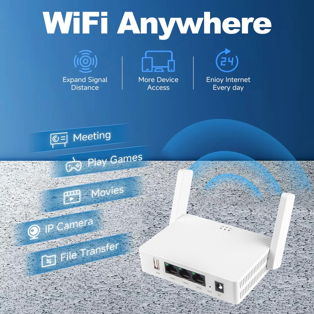Enrutador WiFi de 1200Mbps de doble banda 2,4G/5GHz Gigabit Lan enrutador inalámbrico compatible con antena VPN 2 enrutador de señal fuerte para teléfono portátil - imagen 4