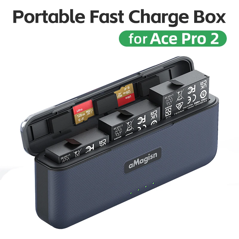 Cargador de batería para Insta360 Ace Pro 2, concentrador de carga rápida, estuche de carga portátil para accesorios Insta 360 Ace Pro 2