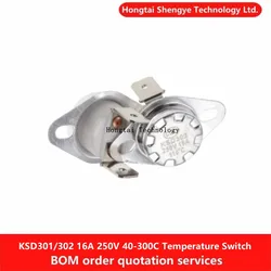 KSD301/302 Termostato Cerámico NC 16 A 250 V, 40-180 °C