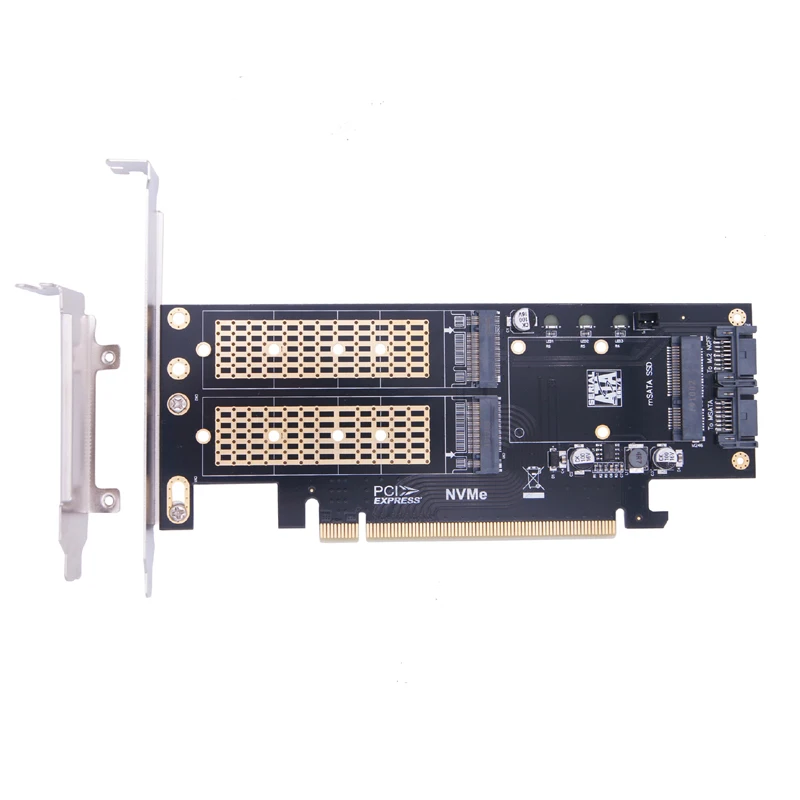 Adaptador M2 NVMe SSD NGFF a PCIE X16 3,0 clave M clave B mSATA PCI Express 3,0 M.2 NVME SSD M2 SATA SSD mSATA 3 en 1 elevador de convertidor - imagen 3