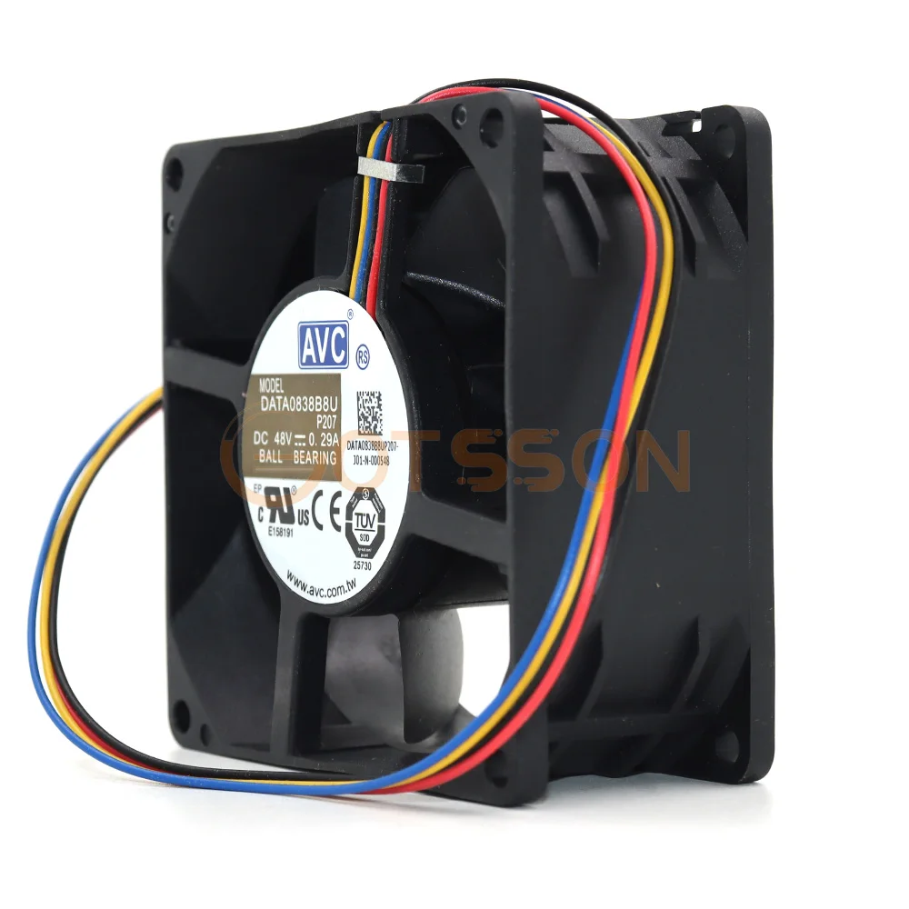Para AVC DATA0838B8U 8038 8cm 80mm 48V 0.29A ventilador de refrigeración de doble rodamiento de bolas de 4 cables 80*80*38mm - imagen 2