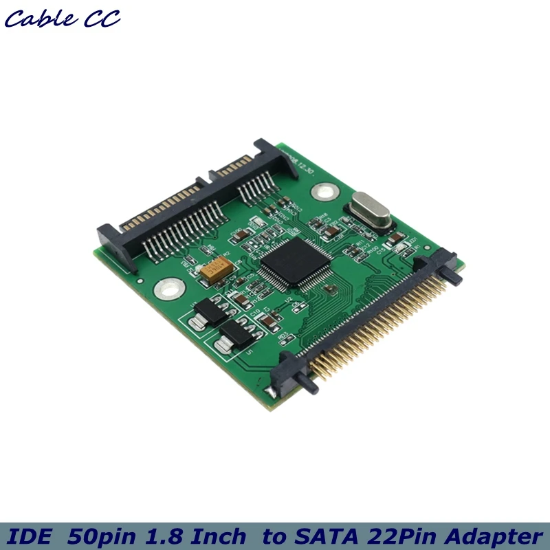 Nueva alta calidad para Toshiba IDE disco duro 50pin 1,8 pulgadas IDE a SATA 22Pin 7 + 15 disco duro SSD tarjeta adaptadora PCBA IDE a SATA