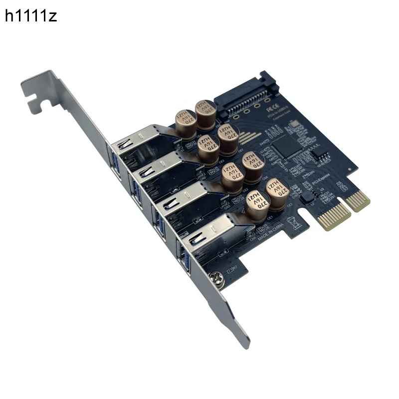 PCIE USB 3,2 5Gbps tarjeta de expansión Riser PCI Express X1 a 4 puertos USB 3,2 HUB adaptador controlador NEC con alimentación SATA para escritorio