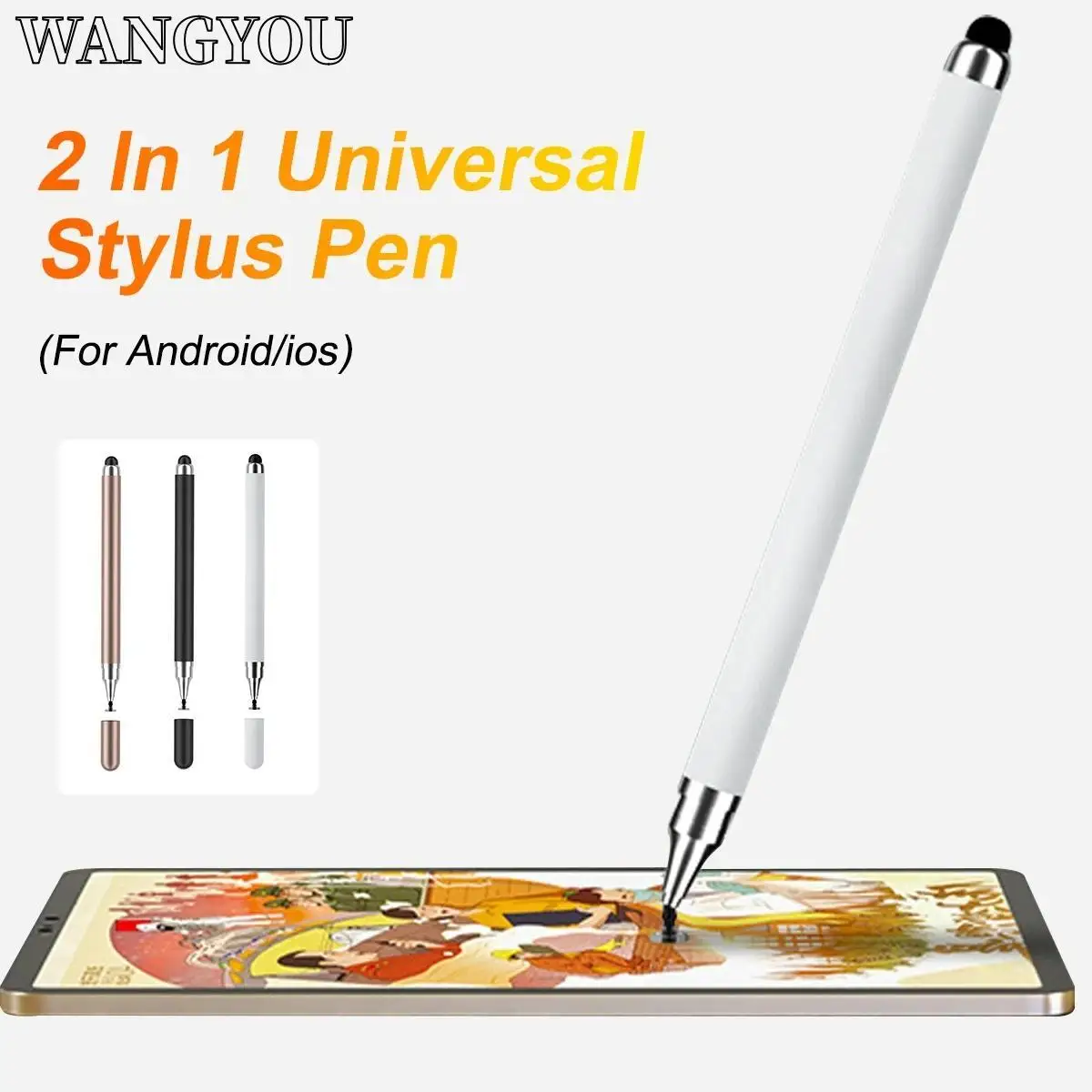 Bolígrafo capacitivo de doble cabezal, cabezal de silicona, lápiz óptico de doble uso, pintura, retoque de oficina, bolígrafo para tableta y teléfono móvil, bolígrafo capacitivo