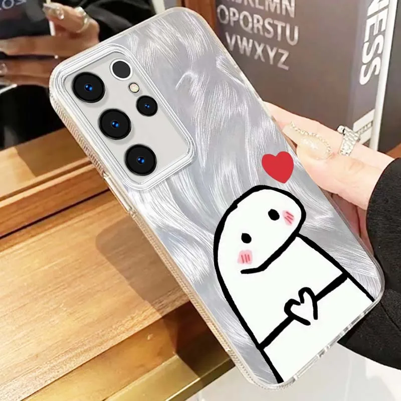 Funda con Logo Line Man love para Samsung Galaxy S25 S24 S23 S22 S21 S20 Ultra FE Lite, funda de teléfono con textura de plumas - imagen 4