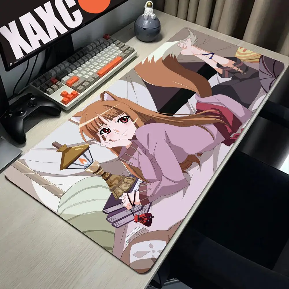 Alfombrilla de ratón de Anime Spice And Wolf Horo, alfombrilla de escritorio para teclado grande, alfombrilla de ratón para juegos, alfombrilla antideslizante LockEdge - imagen 3