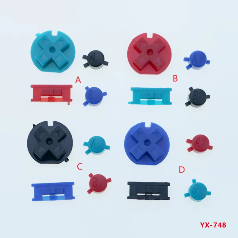 1/2 Juego de botones LR de plástico de colores, botones D y botones direccionales para reparación y reemplazo de accesorios para GB GBC GBP - imagen 4