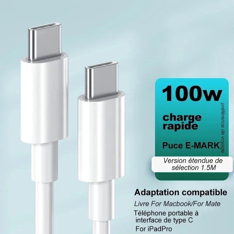 Cable de datos de carga rápida tipo C de 100W, Cable USB A a tipo C para iPhone 15, Samsung, Huawei, Xiaomi, Redmi, Cables USB de carga rápida - imagen 2