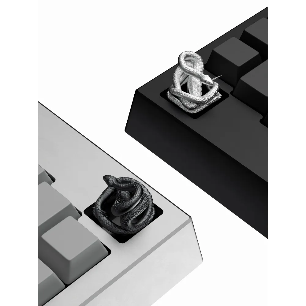 Spirit Snake Keycap, accesorios de juego de Metal único, teclas, teclado mecánico, ligero, opaco, en caja, cobre, Original - imagen 4