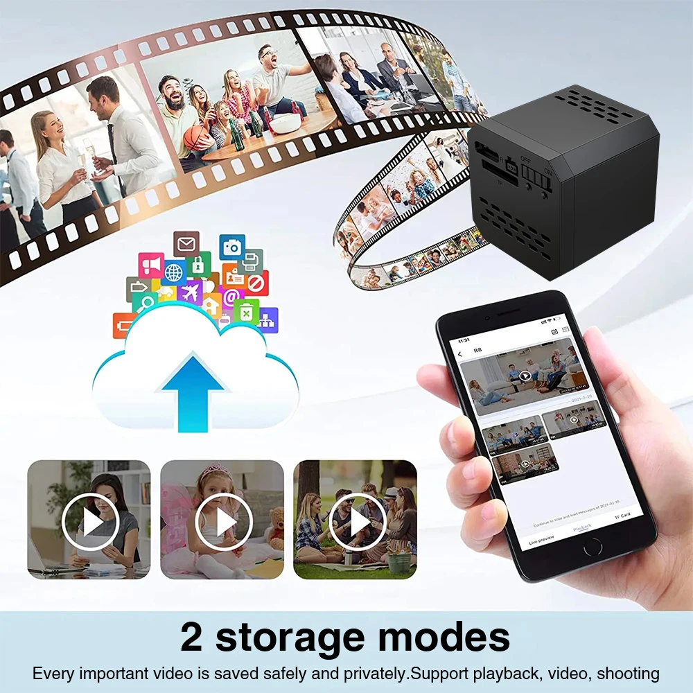 Mini cámara HD 1080P con detección de movimiento, cámara inalámbrica WiFi, monitoreo remoto, visión nocturna, videocámara de vigilancia de seguridad para el hogar - imagen 5