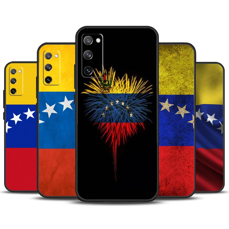 Funda Venezuela Venezuelan con bandera para Samsung Galaxy S24 Ultra S21 S22 S23 Plus S20 FE S8 S9 S10 Note 10 20 Ultra