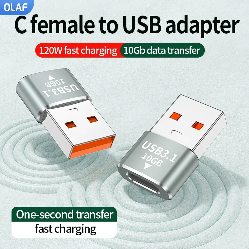 Olaf-Adaptador USB tipo C A USB 120 A tipo C, conector convertidor OTG para Macbook, iPad, Huawei, Xiaomi, Samsung, 10Gbps, 3,1 W