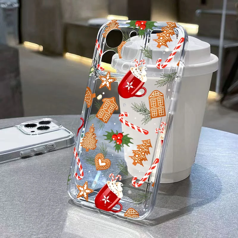 Funda de teléfono suave con diseño de árbol de Navidad, Cupcake de Navidad creativo para iPhone 11 12 13 14 15 16 17 Pro Max XS XR X 7 8 Plus 16E Air Cover