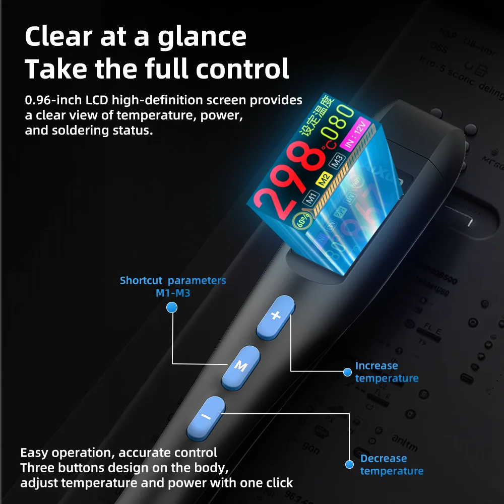 Aixun T208 Mini estación de soldadura portátil inteligente con pantalla Digital para teléfono móvil BGA SMD PCB Chip herramienta de reparación de soldadura - imagen 3