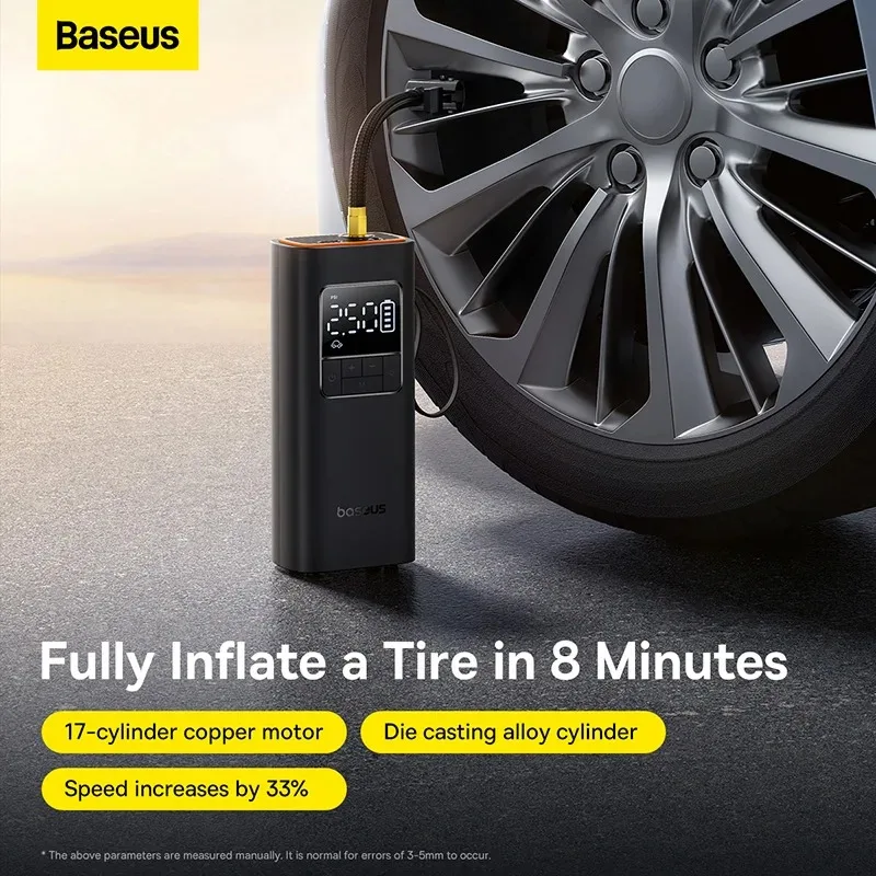Baseus-bomba de aire inalámbrica para neumáticos de coche, inflador recargable portátil, compresor de aire para coche, motocicleta, bicicleta, bomba de aire eléctrica