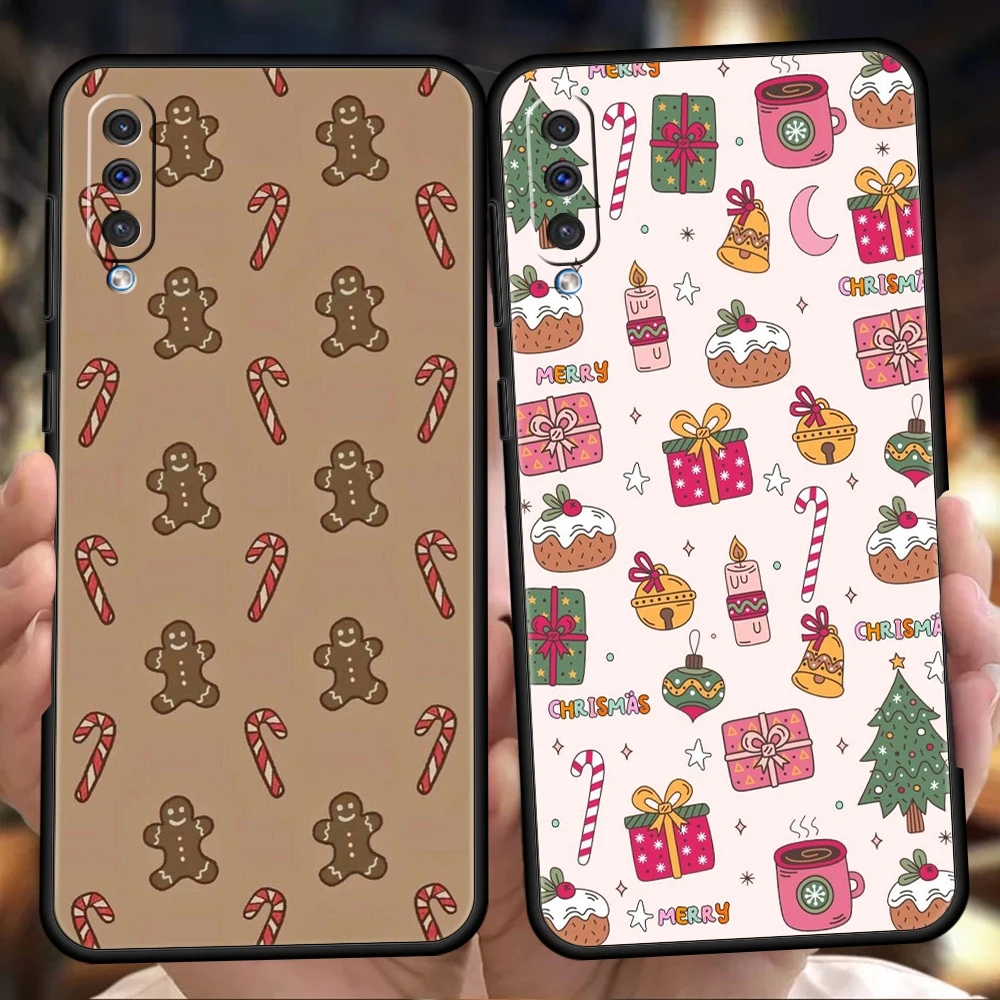 Funda de teléfono navideña de dibujos animados para Samsung A56 A36 A26 A24 A16 A14 A12 A32 A50 A70 A22 A30 A40 A34 A54 A42 A52 A04s A06 5G