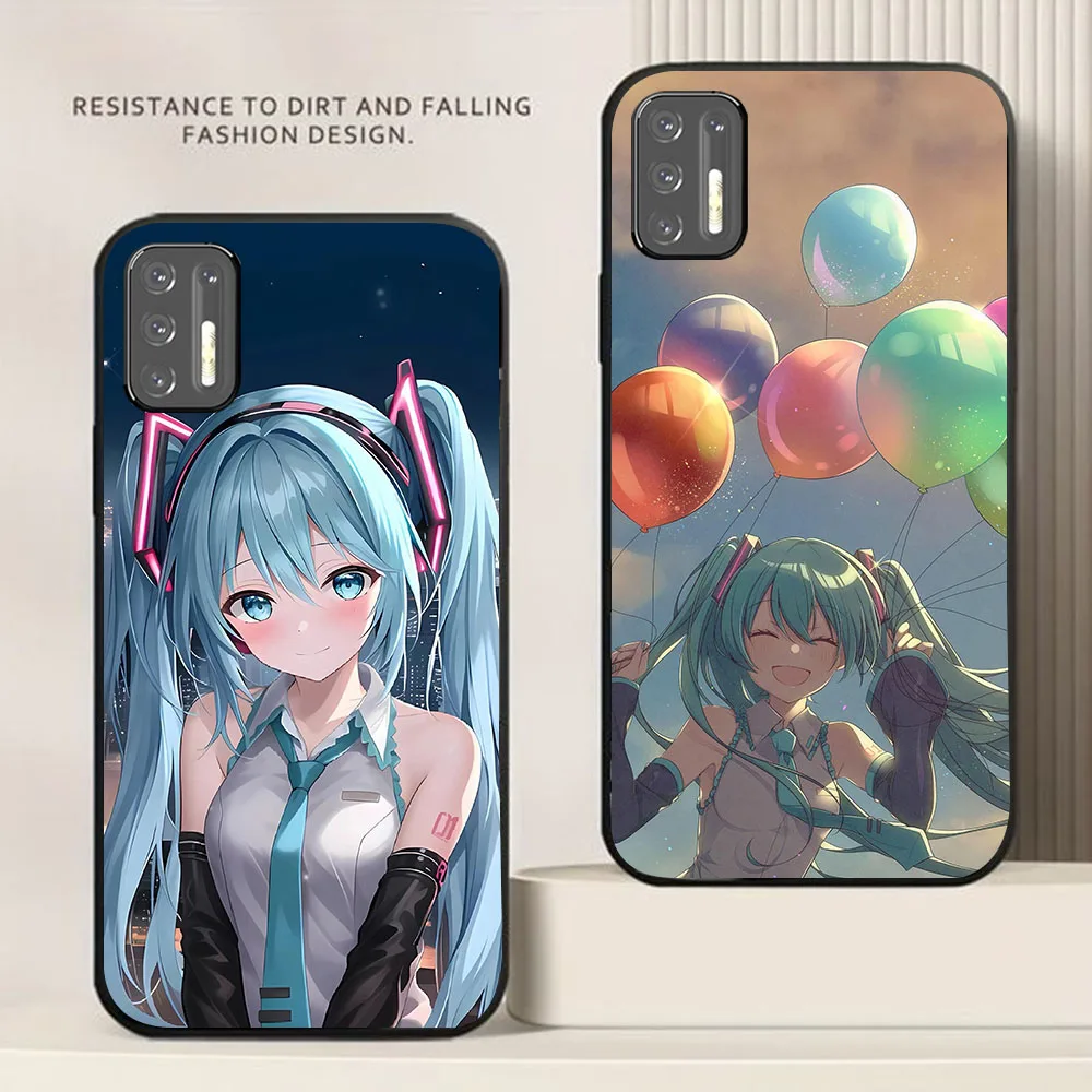 BD-32 Hatsune Mikus funda negra para Moto G9 E7 E7i G Plus Power Play Edge 20 Pro - imagen 4