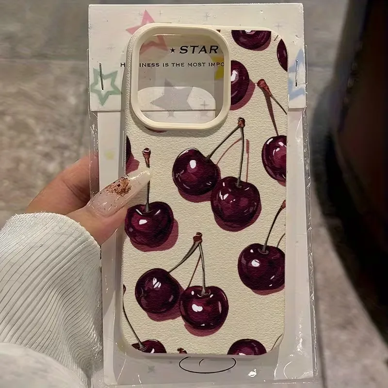 Para Redmi Note14 Pro 4G funda para Xiaomi Redmi Note 13 12 11 Pro Plus 5G 15C 14C 13C 4G vino rojo cereza patrón mate cubierta de teléfono