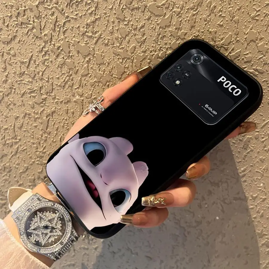 Funda de teléfono suave negra para Xiaomi Poco C40 C50 F1 M3 M4 M7 Pro C71 M5 C61 X3 X4 X5 X7 Pro C75 F3 lindo dragón de dibujos animados - imagen 2