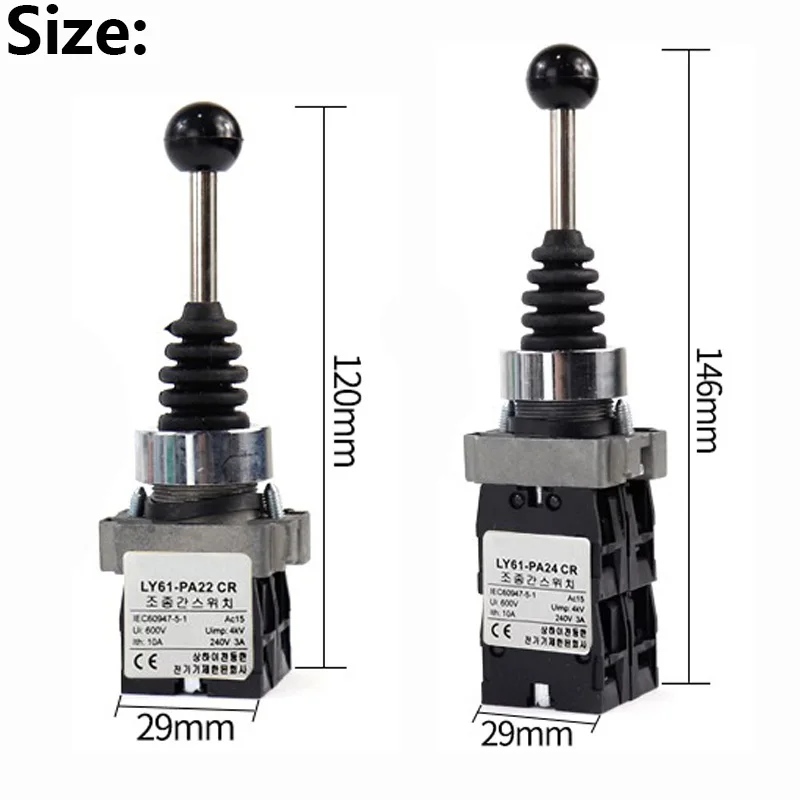 Interruptor basculante cruzado de 4 posiciones 4NO XD2PA14 XD2PA24 controladores de joystick/2NO interruptor basculante de 2 posiciones XD2PA12 XD2PA22 - imagen 4