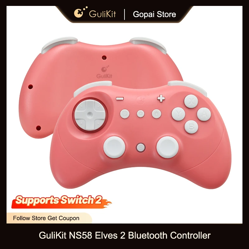 Controlador de juego GuliKit NS58 Elves 2 para Switch/Switch 2, Windows, IOS, Android, Bluetooth Gamepad compatible con Switch 2 Wake-up