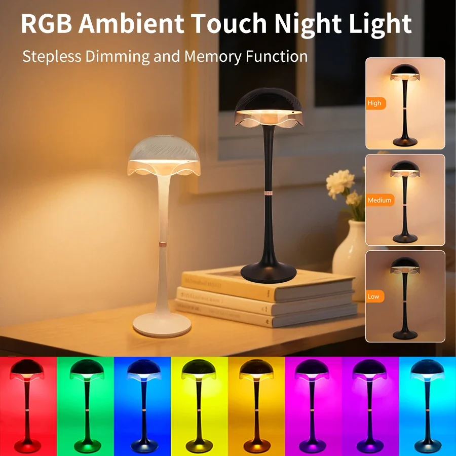 Lámpara de mesa LED RGB creativa, colores RGB, Sensor táctil, mesita de noche, lámpara de escritorio recargable, barra de luz ambiental para decoración de habitación - imagen 3