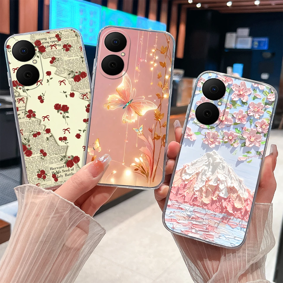 Para Huawei Enjoy 80 70 Pro 70X Funda lindo astronauta suave delgada TPU transparente Funda de teléfono de silicona para Huawei Enjoy80 Funda ligera - imagen 5