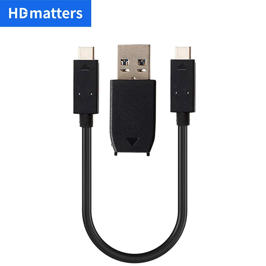 Cable USB-C ultracorto 10Gbps USB 3.1 Gen.2 Cable USB C a USB C con función de vídeo para SSD Macs Laptop USB C Hub
