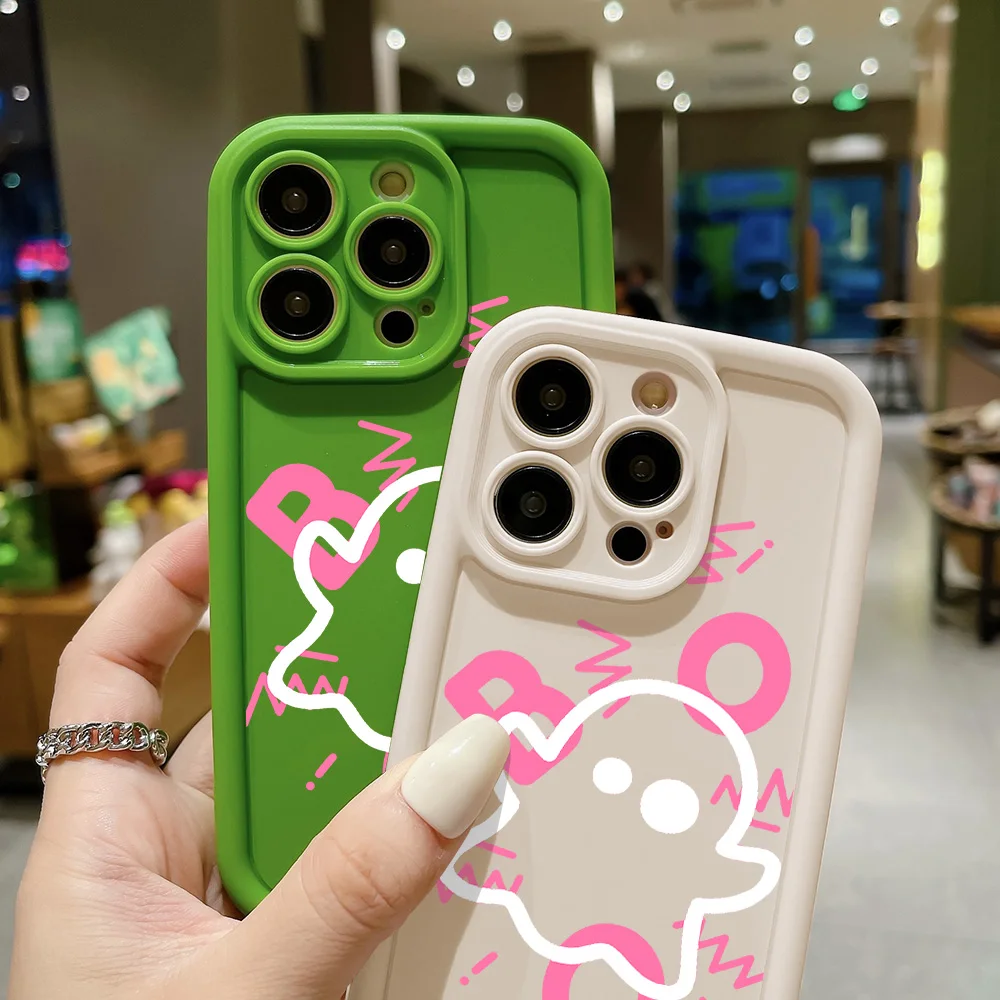 Funda de teléfono de dibujos animados suave para iPhone, Fundas de Color sólido para iPhone 13, 11, 15, 14 Pro Max, 12, XR, X, XS, 7, 8 Plus, SE 2020, 13Pro Max, 15Pro Max - imagen 5