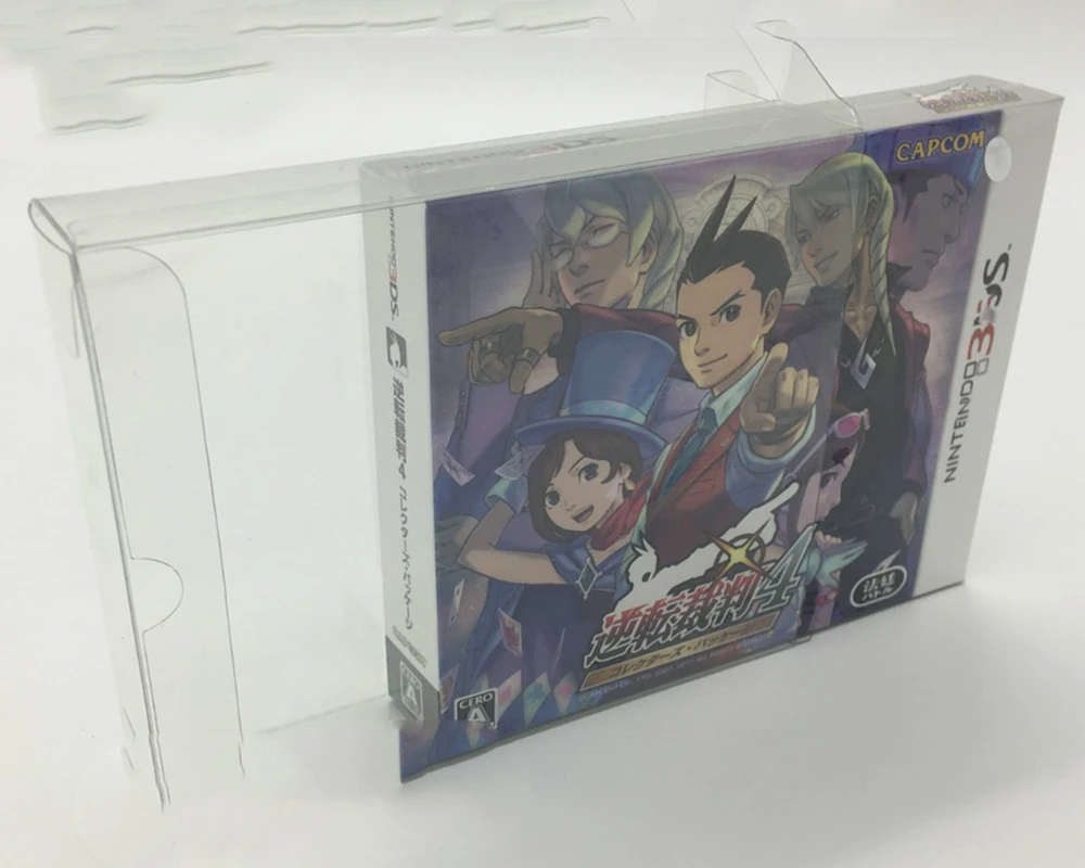 Protector de caja transparente para Nintendo 3DS/Apollo Justice: Ace Attorney, cajas de colección, almacenamiento TEP, carcasa de juego, estuche de exposición transparente