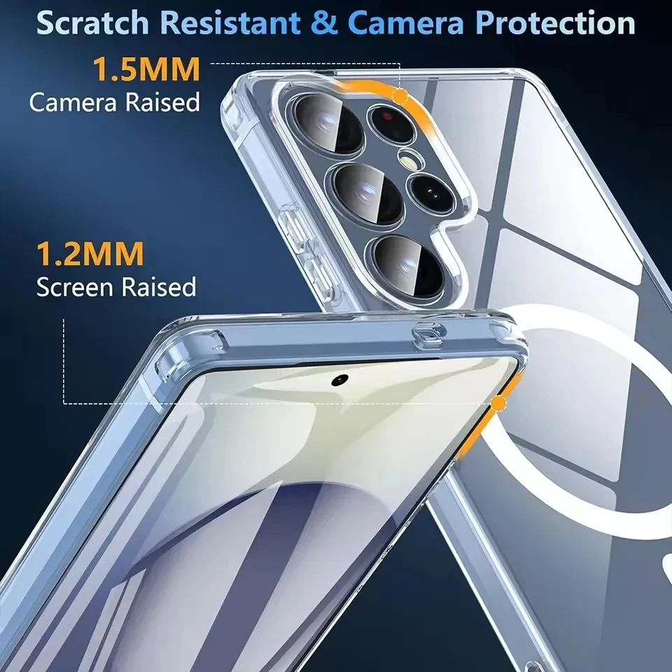 Para Samsung Galaxy A56 A55 A54 A36 A35 A15 A16 A26 A05S A05 A06 para Magsafe carga inalámbrica magnética cubierta transparente a prueba de golpes - imagen 4