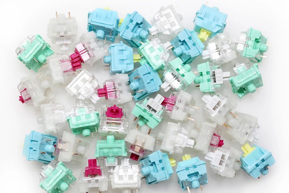 KTT Col Tofu interruptor lineal 45g MX para teclado mecánico, 80m, interruptor de fábrica Lubed Kanbai POM RGB, resorte largo de 3 pines - imagen 5