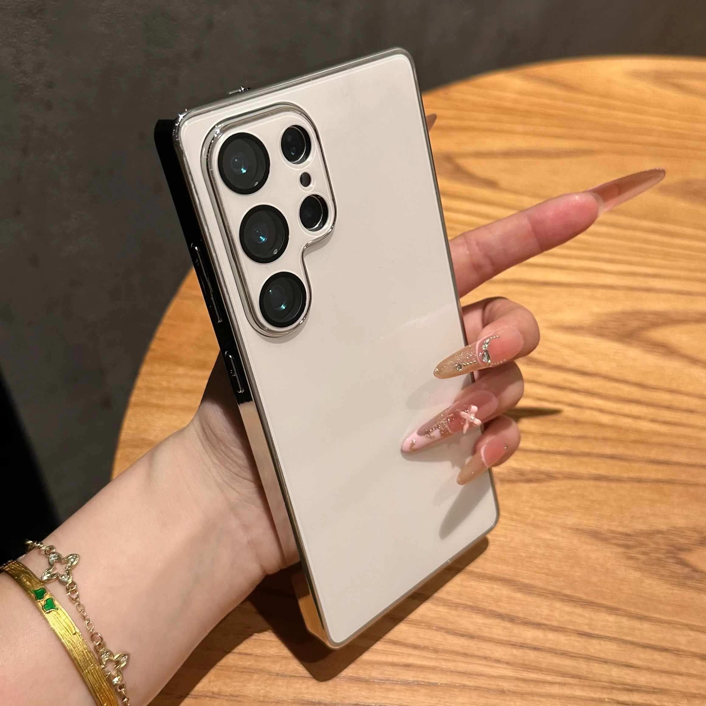 Funda de parachoques con marco de galvanoplastia de lujo para Samsung Galaxy S25 S24 S23 S22 película de lente Ultra brillante cubierta trasera dura a prueba de golpes - imagen 3