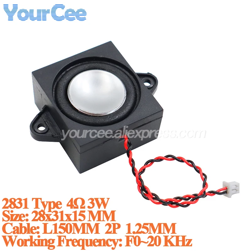 Altavoz de cavidad 2831 4 ohm 3W frecuencia completa 2828 4 ohm 3W 2W altavoces de Audio de graves Cable 2P 28X28mm 28x31mm para computadora portátil - imagen 2