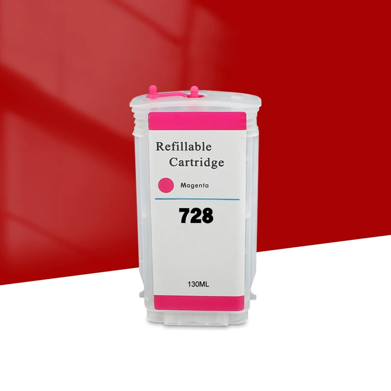 Cartucho de tinta de repuesto recargable 130ML 728 con chip para HP728 para impresora HP 728 DesignJet T730 T830 - imagen 4