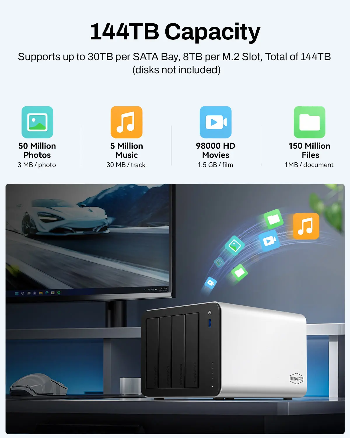 TERRAMASTER F4-425 Plus Almacenamiento NAS de 4 bahías: CPU Intel N150 de cuatro núcleos, 16 GB de RAM, almacenamiento conectado en red (sin disco) - imagen 5