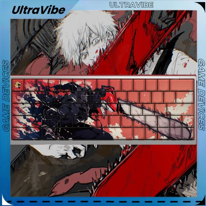 Denji personaje keycap motosierra hombre animación tema keycap anime lado grabado caracteres transparentes teclado mecánico keycap