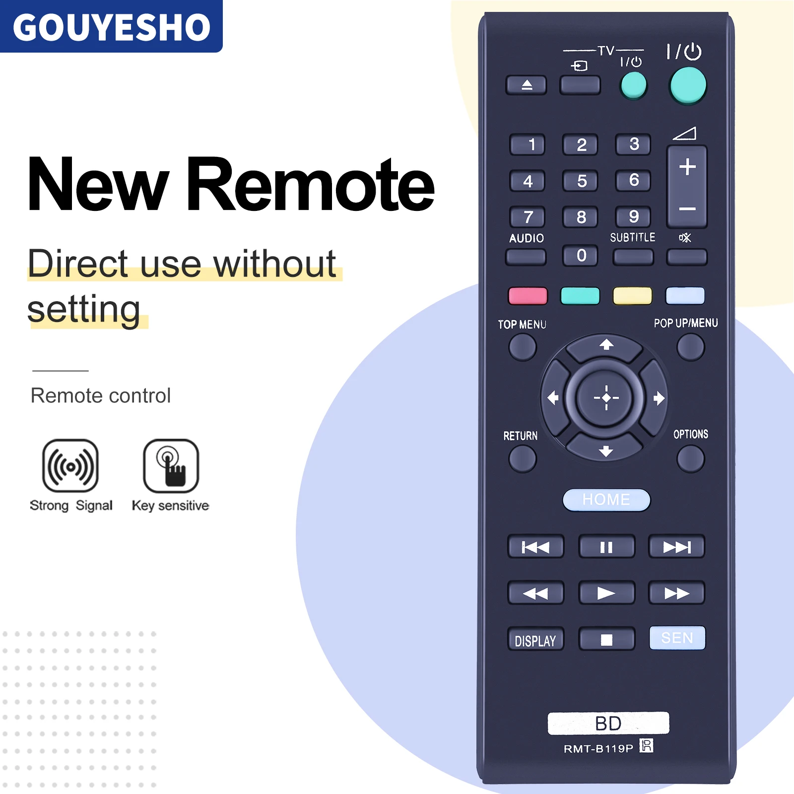 Nuevo para Sony BLU-RAY Control remoto RMT-B119P BDP-S5200 BDP-S4100 BDP-S190 BDP-S5100 BDP-S490 BDP-S590 control remoto