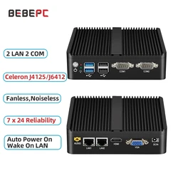 Bebepc Mini PC Industrial Fanless Dual LAN RS232 WiFi