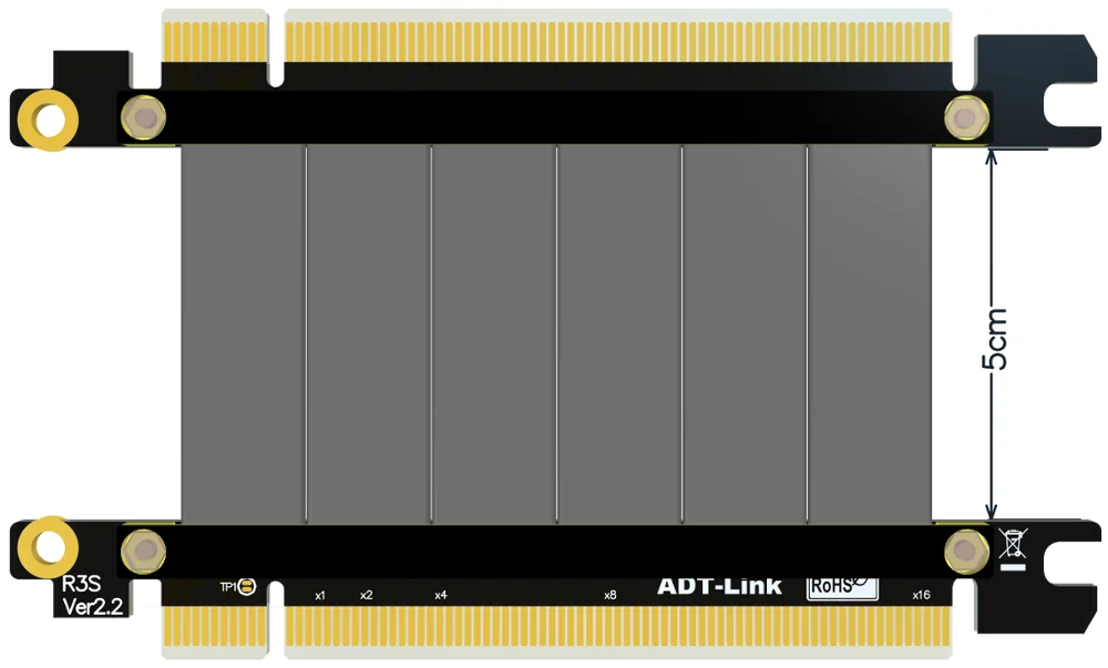 Cable de puente de GPU PCIe 3,0x16, adaptador de placa hembra a hembra macho a macho, servidor de prueba de señal, elevador, extensor Flexible - imagen 3