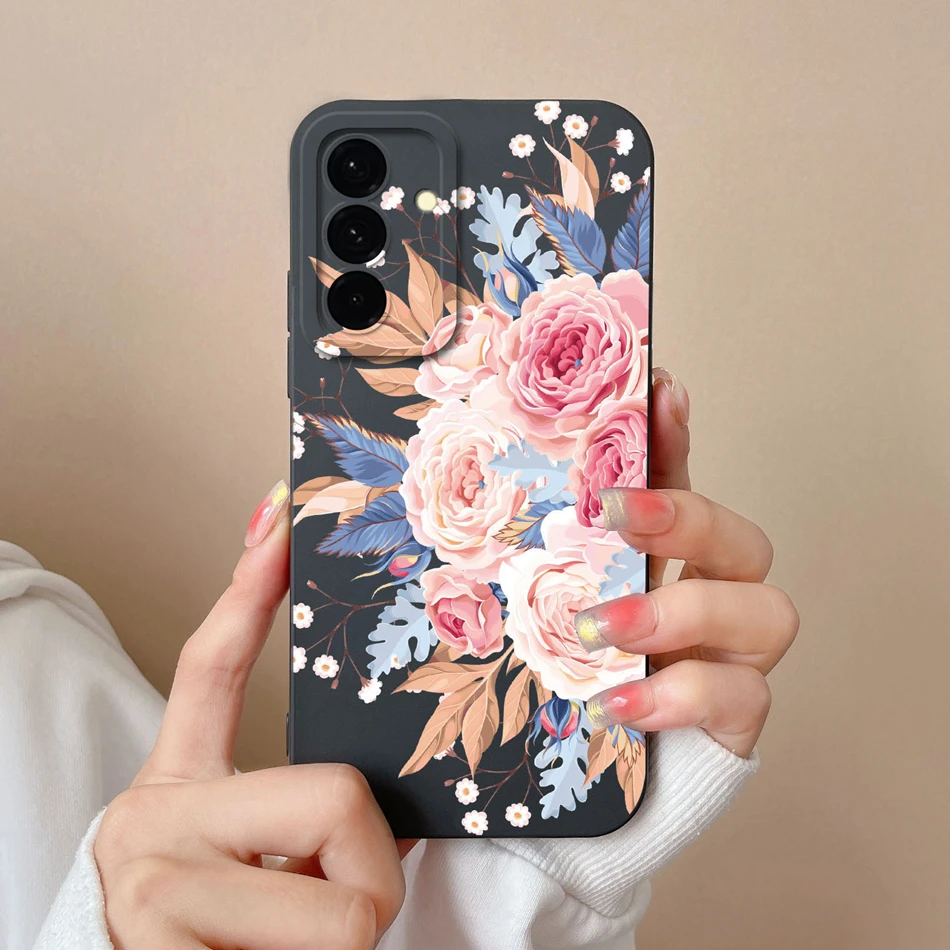Funda para Samsung A36 A56 A26 ocio flores funda de teléfono suave para Galaxy A 36 silicona líquida protección completa carcasa anticaída - imagen 5