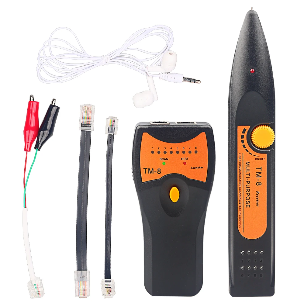 SAIVXIAN TM-8 RJ11 RJ45 Cat5 Cat6 teléfono LAN Cable de red probador Detector rastreador de cables tóner buscador de línea Ethernet - imagen 5