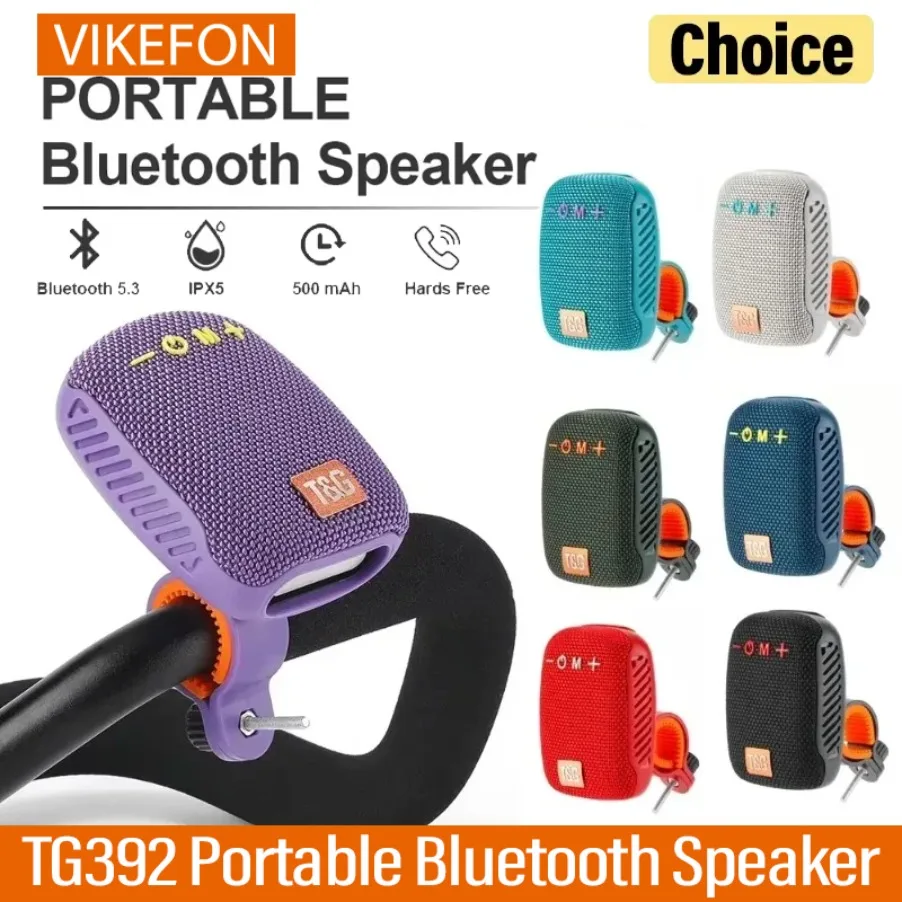 Altavoz Bluetooth portátil TG392 para bicicleta al aire libre TWS inalámbrico Mini bajo Radio FM barra de sonido Boombox montar música reproducción altavoz