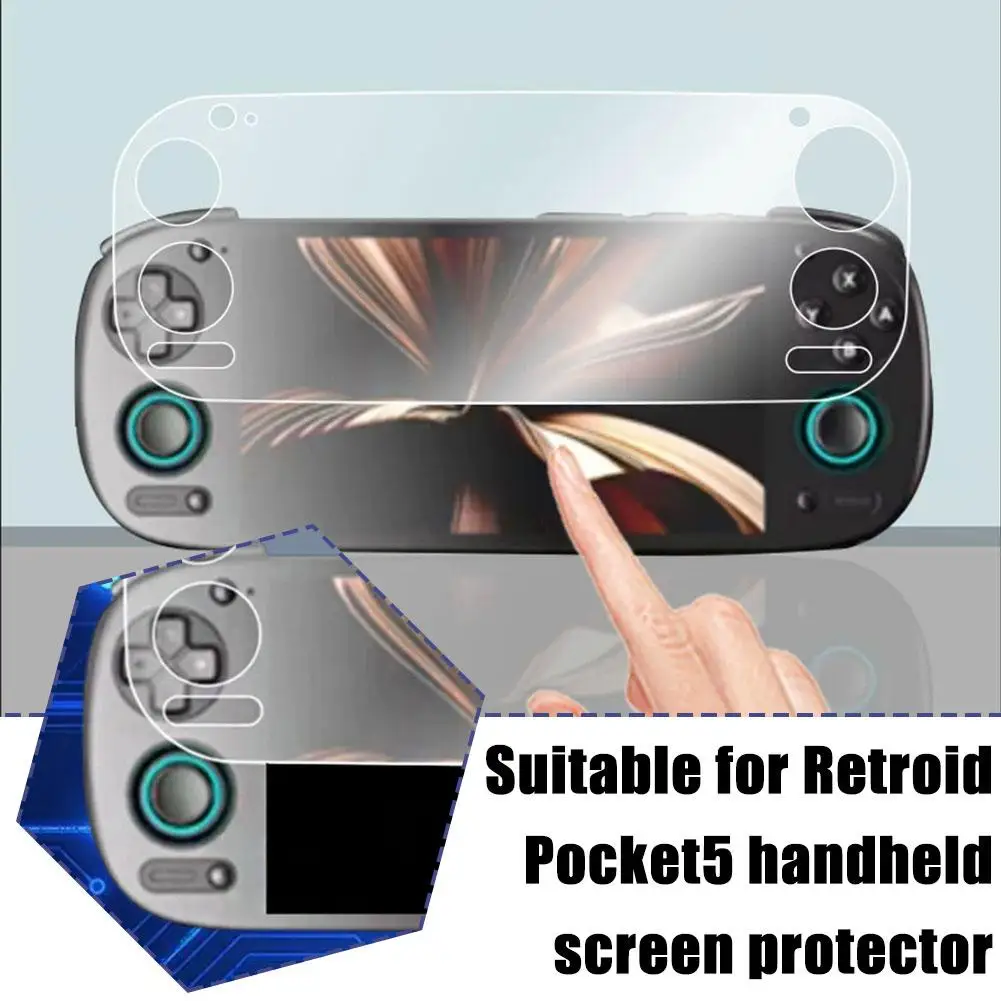 Protector de pantalla de 5,5 pulgadas para consola de juegos portátil Retroid Pocket5/5Pro, película protectora resistente a los arañazos, película no templada - imagen 3