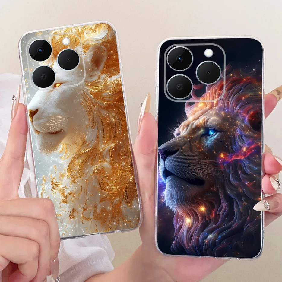Para Realme 15T funda RMX5111 RMX5112 Cool Animals funda pintada de lujo 6,57 ''funda de silicona suave para Realme 15T Realme15T 5G bolsas - imagen 2